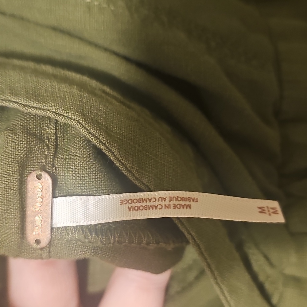 Free People Beside You Shortall Olive Green Size Medium - Picture 7 of 8